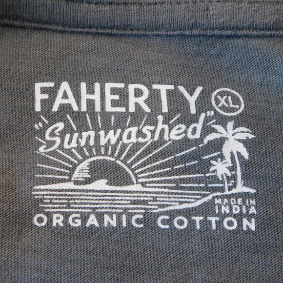 Faherty Sunwashed Cropped Crew Tee | Organic Cotton | Gray | EUC | XL - Picture 4 of 7